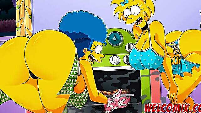 Big ass Marge and Lisa in Simptoons Porn Cartoon - Welcomix