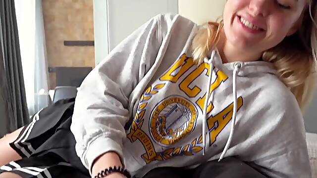 Pink Pussy, the cute 18-year-old student, gets a hard pussy pounding and a warm creampie
