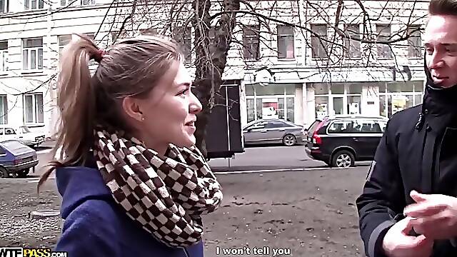 Skinny babe got spit- roasted for the first time ever and liked it more than she expected