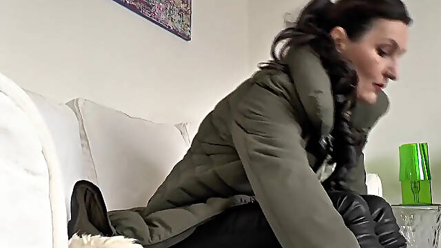 German MILF Lady Victoria Valente gives POV JOI and foot worship
