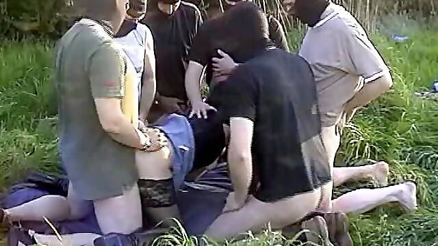 Wife fucked by many men at the highway rest area