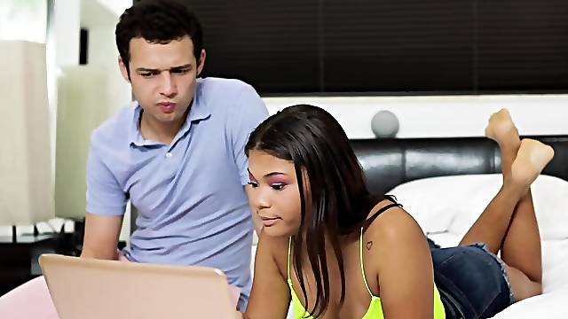 Charming girl Michelle Anderson is groped and fucked by her stpebrother