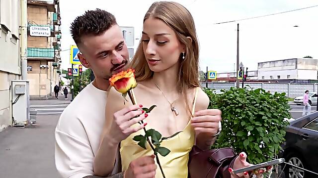 After Our Date I Drive Her Home and She Impales Her Tight Pussy on My Thick Cock