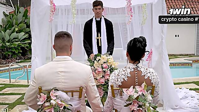 Martixs Wedding Chapter IV - Mariana has sex with the priest in a washroom after getting married