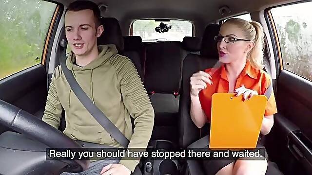 Hot Examiner with Large Tits and Large Butt Rides Large Weenie - Fake Driving School