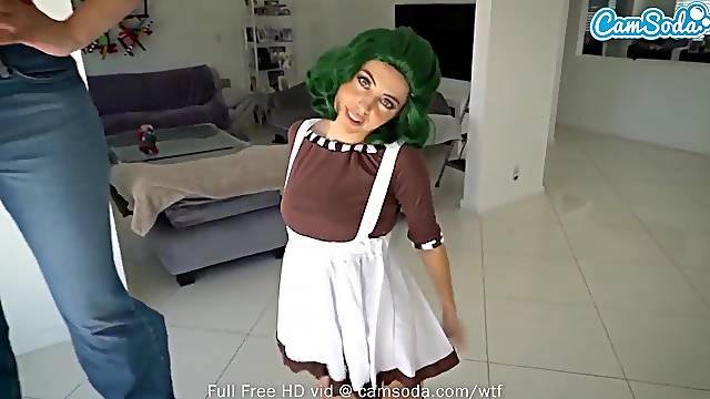 Super Tall Cutie Gets Her Twat Licked By Theodora Day As Oompa Loompa