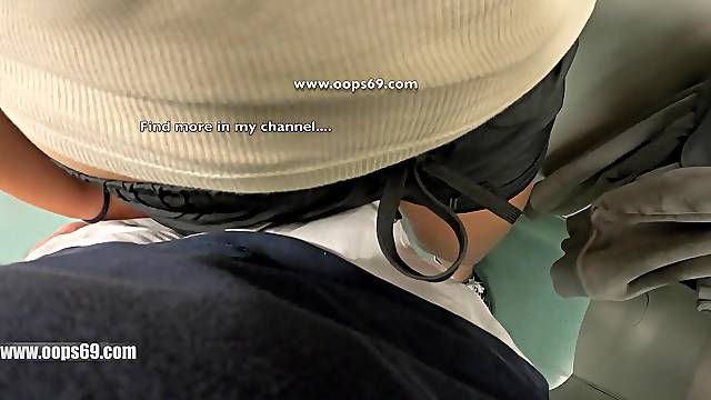 Grinding Penis in her Twat Over Clothing in Subway Educate and this babe Enjoyed