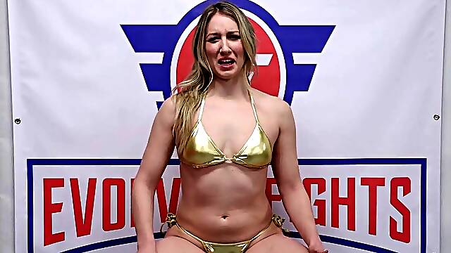 Riley Reyes bare wrestling Chad Diamond face sitting and getting eaten