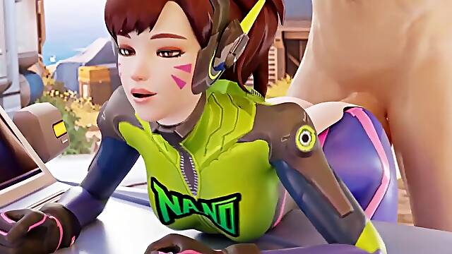 Dva Nano doggy-style Overwatch cartoon 3d with Sound