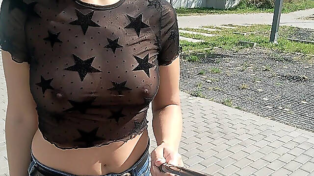 Public Nudity Flashing Tits in the Street